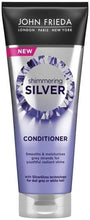 John Frieda Shimmering Silver Conditioner 250 ml, Toning Conditioner for Dull Grey or White Hair, Conditioner for Silver Hair with SilverGloss Technology