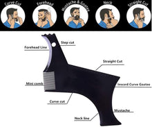 LucBuy Beard Shaper Template Shaping Tool, Transparent Styling Comb Stencil for Goatee Mustache Sideburns Facial Hair Trimming Grooming Guide for Men Jaw Cheek Neck Line Symmetric Curve