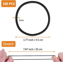 100 PCS Elastic Hair Bands, 2mm Elastic Hair Ties Ponytail Holders, Bulk Hair Ties No Metal Gentle Elastics for Women Men Girls Kids (Black)