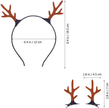 Lurrose Lurrose 6 pcs Flock Antler Design Headband Hairpin Headdress for Decoration Use (2pcs Grey Antler Headband and 4pc Brown Antler Hairpin)