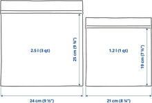 50 IKEA resealable bags (ISTAD) - GREY - ziplock - food freezer sandwich bags - 25 x 1.2L + 25 x 2.5L
