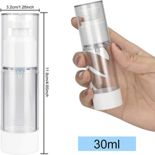 AFASOES 5pcs Airless Pump Bottle Empty Cosmetic Bottles Refillable Cosmetic Container Travel Pump Dispenser Clear Vacuum Press Pump Spray Bottles for Foundation, Makeup Lotion, Essential Oils (30ml)