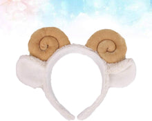 Amosfun Sheep Headband with Sheep Horns And Ears Animal Sheep Costume Accessories (rosy red)