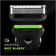 Gillette Labs Men's Razor + 1 Razor Blade Refill, with Exfoliating Bar, Includes Premium Magnetic Stand, Black & Gold Edition