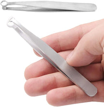 KONAMO DIR-306 Nose Hair Tweezers Universal Nose Hair Trimming Tweezers Stainless Steel Round Tip Tweezer for Trimming and Grooming for Facial Nasal Eyebrow Hair Ingrown Hair, Silver