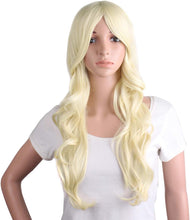 MapofBeauty Charming Synthetic Fiber Long Wavy Hair Wig Women's Party Full Wigs (Light Blonde)