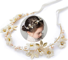 Flower Bridal Hair Vines Crystal Pearl Wedding Hair Accessories Handmade Headpieces Bridal Headband Tiara for Women Girls Bridesmaid and Flowergirls Bohemian Hair Piece Hair Bands