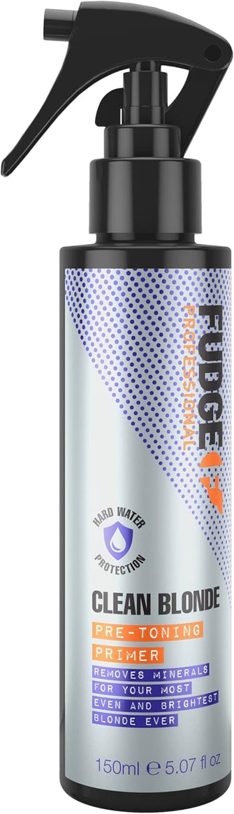 Fudge Professional Clean Blonde Pre-toning Primer, Pre-Toning Prep, Birghter, Lighter Blonde Results, 150 ml