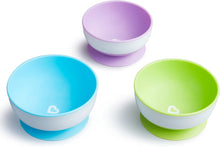 Munchkin Stay Put Baby Suction Bowl Set Baby Bowls for Weaning Baby Feeding Suction Dish Pack for Babies & Toddlers 6 Months+BPA Free Weaning Set for Babies Microwave/Dishwasher Safe  3 Pack