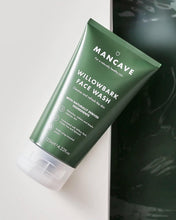 ManCave Willowbark Face Wash 125ml for Men, Cleanse and Detoxify with Willow bark Extract, Green Tea and Spinach Extract, Lathering Sulphate-Free Formula, Natural Formulation, Vegan Friendly