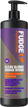 Fudge Professional Clean Blonde Damage Rewind Shampoo, Bulk Size, Intense Purple Toning for Blonde hair, Bond Repair Technology, Sulfate Free, 1 Litre