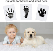 Nabance Baby Handprint and Footprint Kit, 3 Baby Inkless Print Pads, 6 Imprint Cards, Baby Footprint Kit, Safe Non-Toxic for Feet and Hands, Family Keepsake - Black