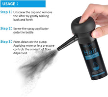 Hair Building Fibers, Nature Keratin Hair Fibers Black, Full Hair Instantly, Professional Quality Fiber Hair Powder Spray for Men and Women (Black)