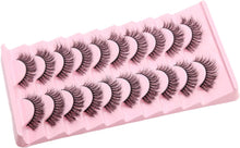 JEEZ Eyelashes Fluffy Wispy Curly 3D Fake Lashes Natural Volume Strip Fake Eye Lashes 10 Pairs Pack 15MM