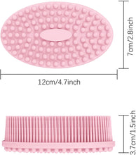 KTHZI Silicone Body Brush, Soft Body Scrubber Shower Brush Exfoliating Cleaning Brush, Comfortable Face Skin Massage Tool (Pink)