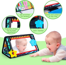 Inbeby Baby Tummy Time Mirror Toys, Baby Toys 0-6 Months, Tummy Time Pillow High Contrast Black and White Newborn Toys, Infant Toys 0 3 6 Months with Play Activity Cinrkle Mat