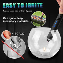 Candle Lighter Electric Lighter USB C Rechargeable Long Lighter Flameless Plasma Arc Lighter Windproof Electronic Lighter for BBQ, Fireworks, Candles, Gifts for Women (Black)