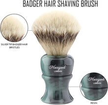 Haryali London Silver Tip Badger Hair Men's Shaving Brush Beard and Moustache Wet Clean Shave Gift for Men