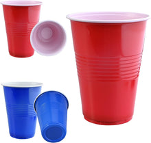 Faburo Beer Pong Set, Drinking Games for Adults, Beer Pong Game Set 16oz Blue & Red Plastic Beer Pong Cups and Balls for American Party Games,Birthday Parties and Office(30 Cups,6 Balls, 10 Dice)
