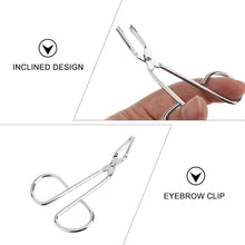 FOMIYES Eyebrow Tweezers Scissors Stainless Steel Scissors Professional Shaped Eyebrow Tweezers Clip with Easy Scissor Handle for Hair and Eyebrows Personal Care (Silver) 1Pc