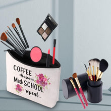 Med Graduation Makeup Bag Coffee Mascara Med Repeat Cosmetic Bag Parents Proud Gift (Coffee Mascara Med)