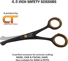 CT 4.5" Small Hair Scissors Set - Moustache & Beard Trimming for Men, Precise Facial Ear Nose Pubic Haircutting Round Tip Scissors for Baby Kids (Small Trimming Scissors Set)