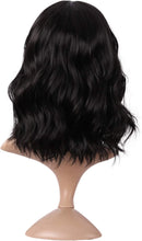 MapofBeauty 14 Inch/35cm Fresh Flat Bangs Short Curly Hair Ordinary Wig (Black)