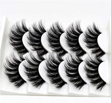 False Lashes Elocoise 5 Pairs 3D Eye Lashes Reusable Long Hand-made Faux Eyelashes for Eye Makeup (3D-47)