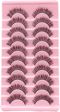 JEEZ Eyelashes Fluffy Wispy Curly 3D Fake Lashes Natural Volume Strip Fake Eye Lashes 10 Pairs Pack 15MM