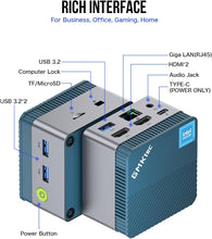 GMKtec Mini PC 12th Gen Intel Alder Lake N97 (up to 3.60GHz), G5 Micro Desktop Computer, 12GB DDR5 512GB SSD, USB3.2/TF CARD slod/HDMI2 for Business, School, Office, Micro CP