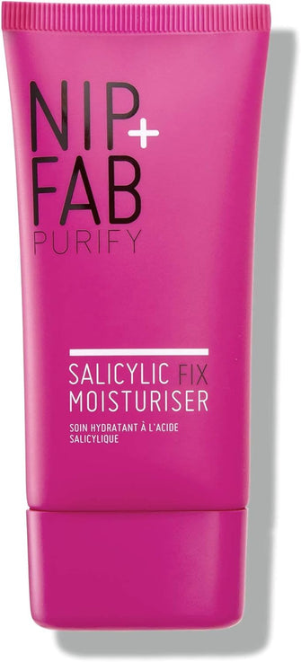 Nip + Fab Salicylic Acid Fix Face Moisturizer with Niacinamide and Hyaluronic Acid, Lightweight Moisturizing BHA Facial Cream for Oil Control Refine Pores Toning Skin, 40ml