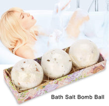 Handmade Bubble Bath Bomb Gift Set, Rich in Essential Oil, 3Pcs Bath Bomb Ball with Dried Flower Aromatherapy Relaxation Moisturizing Spa to Moisturize Dry Skin, for Women Family