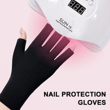 GWAWG 3 Pairs UV Glove Gel Manicures Glove Anti UV Fingerless Gloves Hands from UV Light Lamp Manicure Dryer