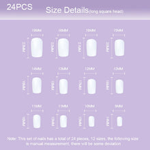 24 Pcs False Nails French Style Nail Stickers Detachable Press on Nails for Women and Beauty Girls