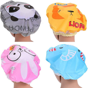 G-Motions Shower cap Reusable Waterproof Animal Shower Capsfor bathroom (4 showers cap)