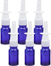 6PCS 10ml/0.34oz Empty Refillable Glass Nasal Spray Bottles Makeup Water Travel Containers Jars with Fine Mist Sprayers Atomizers(Blue)