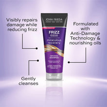 John Frieda Miraculous Recovery Shampoo 75ml, Smoothing and Hydrating Travel Shampoo, Anti-Frizz Mini Shampoo