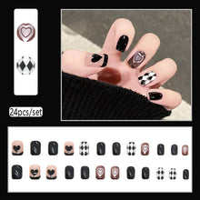 Clataly 24Pcs Christmas Tree Love Short Fake Nails Pearl Flowers Dog Rabbit Acrylic False Nails Press on Nails for Women Girls (G)