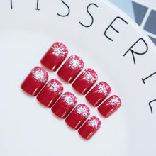 Jovono Glitter False Nails Red Short Fake Nails Red Ballerina Glossy Stick on Nails Oval Full Cover Press on Nails 24pcs for Women and Girls