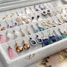 BIENSER Earrings Organiser, Velvet Clear Lid Earring Holder & 40 Pairs Earrings Storage Box, Jewellery Boxes Display Showcase Case Lockable, Dustproof, 13.14"(L) X 9.18"(W)