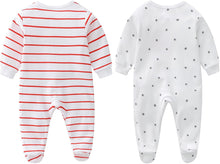 AOMOMO Baby Clothes Newborn Bodysuits I Love Daddy Mummy Romper Set, Cotton Footed Pajamas for Baby Girls and Boys