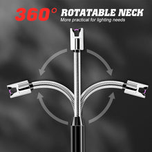 Electric Candle Lighter Long Reach Rechargeable USB C Lighter Electronic Arc Plasma Lighter with Long Flexible Neck for Candles, BBQ, Camping, Grill-(Black)