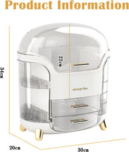 LZDMY Makeup Storage Organiser with Clear Lid, Skincare Organiser Drawers Beauty Holder Cosmetic Organisers for Bathroom, DressingTable Organiser Dustproof Waterproof