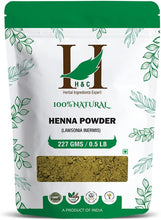 H&C 100% Pure Natural Henna Powder (Lawsonia Inermis) 227 Gms (1/2 Lb) For Hair