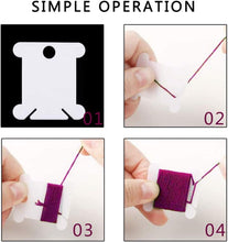 Lanjue 200pcs Plastic Floss Bobbins Cross Stitch Embroidery Cotton Thread for Craft DIY Embroidery Sewing Thread Storage