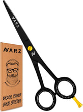 NARZ Professional Hairdressing scissors for Barbers & Hairdressers 6" Stainless Steel Hair Cutting Scissors for Men & Women (Black) (Royal Black)