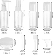 FANTESI Travel Bottles for Toiletries, 9 PCS Leak Proof Refillable Travel Containers Liquid Containers with Clear Toiletries Bag for Cosmetic Shampoo Lotion Makeup Shower Hand Soap