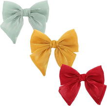 8 Pack Pleated Shiny Fabric Knotted Large Bowknot Big Hair Bow Hair Clips Metal Alligator Barrettes Hairpins Handmade Hair Accessories for Women