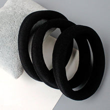 iLoveCos Seamless Hair Bands,10PCS Black Hair Bobbles Elastic Hairbands Seamless Hair Bands Fabric Ponytail Holder Tie Bands for Thick Hair Hair Accessories for Women Girls