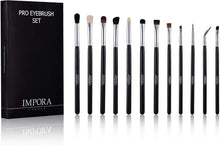 Eye Makeup Brush Set by Impora London. Includes - Eyeshadow Brushes, Blending Brush, Crease Brush, Eyeliner Brush & more [12 Brushes].